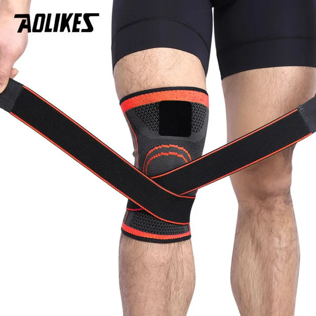 AOLIKES 1 pz supporto per ginocchio ginocchiera sportiva protettiva professionale fasciatura traspirante ginocchiera basket Tennis ciclismo