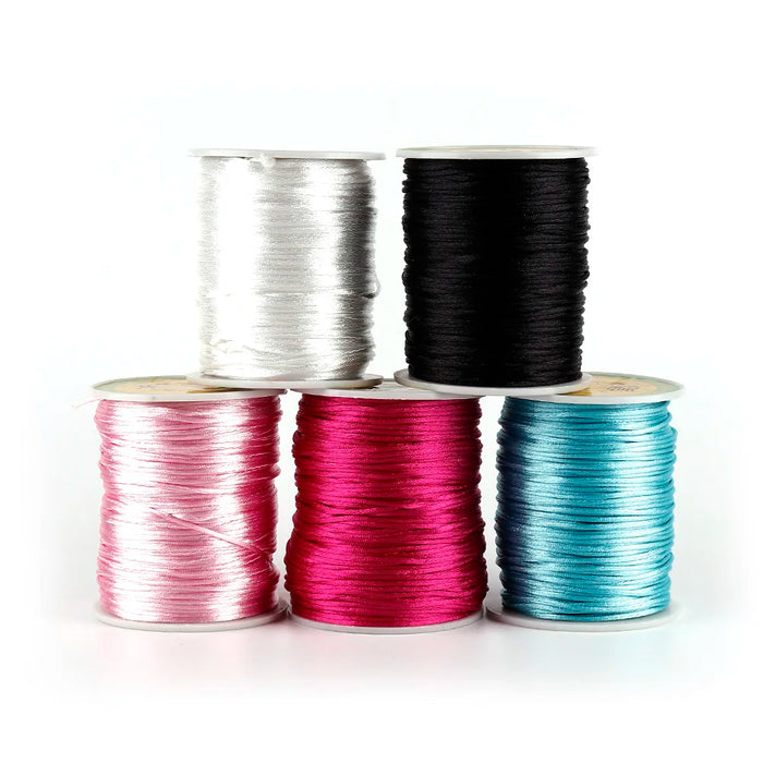 TYRY.HU 20-80 metri Collana masticabile per bambini Accessori 1.5mm/2mm/2.5mm Cavo in nylon di seta satinata per catena ciuccio per bambini Strumenti fai da te