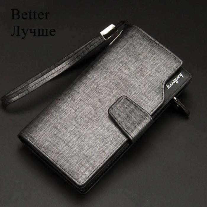 Baellerry portafogli da uomo stile lungo porta carte di alta qualità borsa da uomo con cerniera portafoglio in pelle PU di marca di grande capacità per uomo
