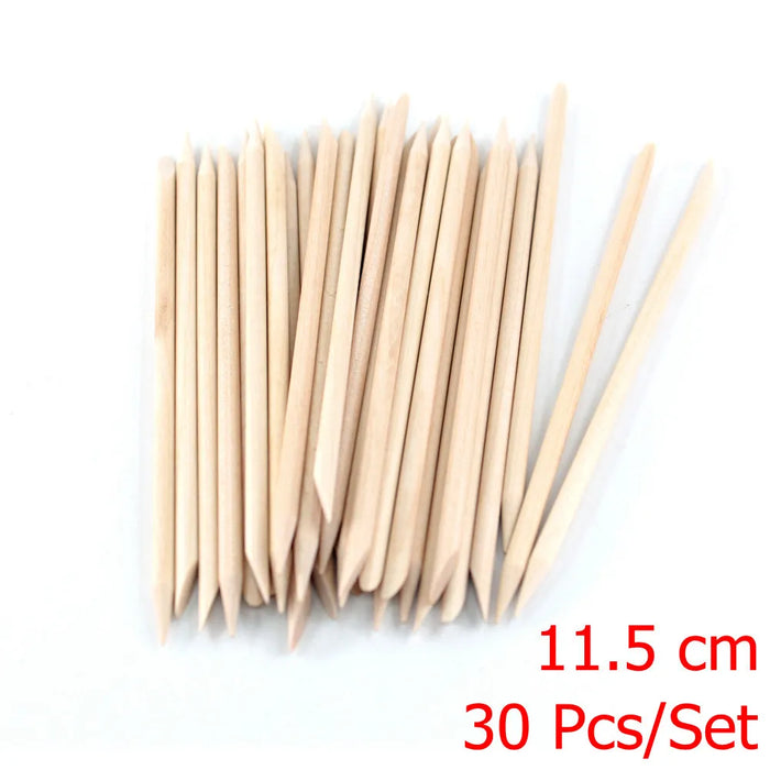 4 diverse dimensioni Bastoncini di legno arancione per spingipelle Strumento per rimuovere le cuticole Forchette per unghie Strumenti per manicure 10/30/50/100 Pz/set