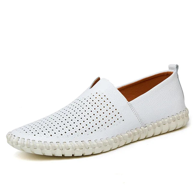 MIXIDELAI Mocassini da uomo in vera pelle di mucca Mocassini fatti a mano in morbida pelle blu Slip On Scarpe da barca da uomo PLUS TAGLIA 38 ~ 47
