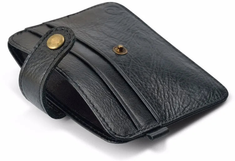 Portafoglio sottile da uomo in vera pelle portafoglio piccolo da uomo Mini borsa portamonete portafoglio sottile Portomonee carteras porta carte da uomo