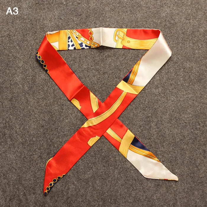 Nuova seta piccola donna moda sciarpa borse per capelli maniglia decorazione cravatta multifunzione nastro a mano sciarpa 4 * 100 cm M30