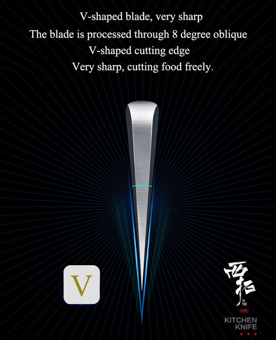 Set di coltelli da cucina premium Coltello da chef giapponese affilato Coltello Santoku con motivo damasco laser Mannaia da taglio molto veloce 1-10 pezzi