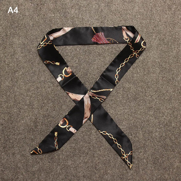 Nuova seta piccola donna moda sciarpa borse per capelli maniglia decorazione cravatta multifunzione nastro a mano sciarpa 4 * 100 cm M30