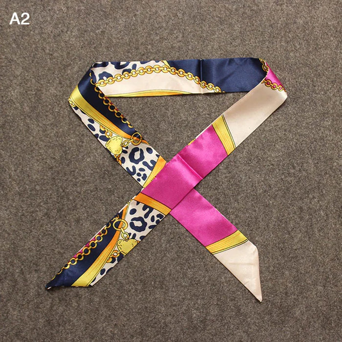 Nuova seta piccola donna moda sciarpa borse per capelli maniglia decorazione cravatta multifunzione nastro a mano sciarpa 4 * 100 cm M30
