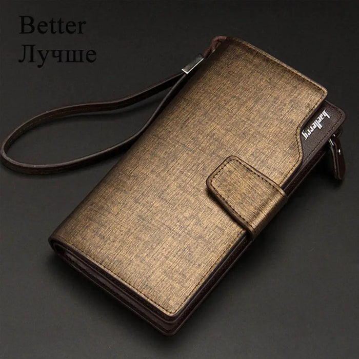 Baellerry portafogli da uomo stile lungo porta carte di alta qualità borsa da uomo con cerniera portafoglio in pelle PU di marca di grande capacità per uomo