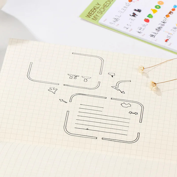 Righello cavo multifunzionale in acciaio inossidabile gatto Figura geometrica disegno stencil modelli righello in metallo Modello di diario strumento fai da te