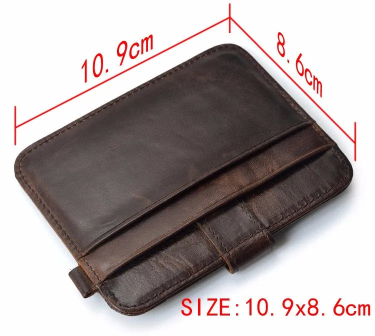 Portafoglio sottile da uomo in vera pelle portafoglio piccolo da uomo Mini borsa portamonete portafoglio sottile Portomonee carteras porta carte da uomo