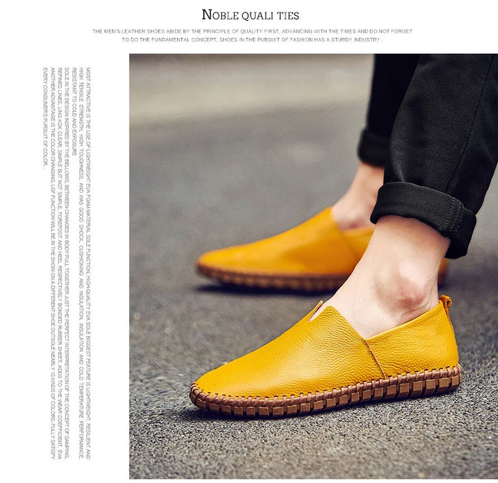 MIXIDELAI Mocassini da uomo in vera pelle di mucca Mocassini fatti a mano in morbida pelle blu Slip On Scarpe da barca da uomo PLUS TAGLIA 38 ~ 47
