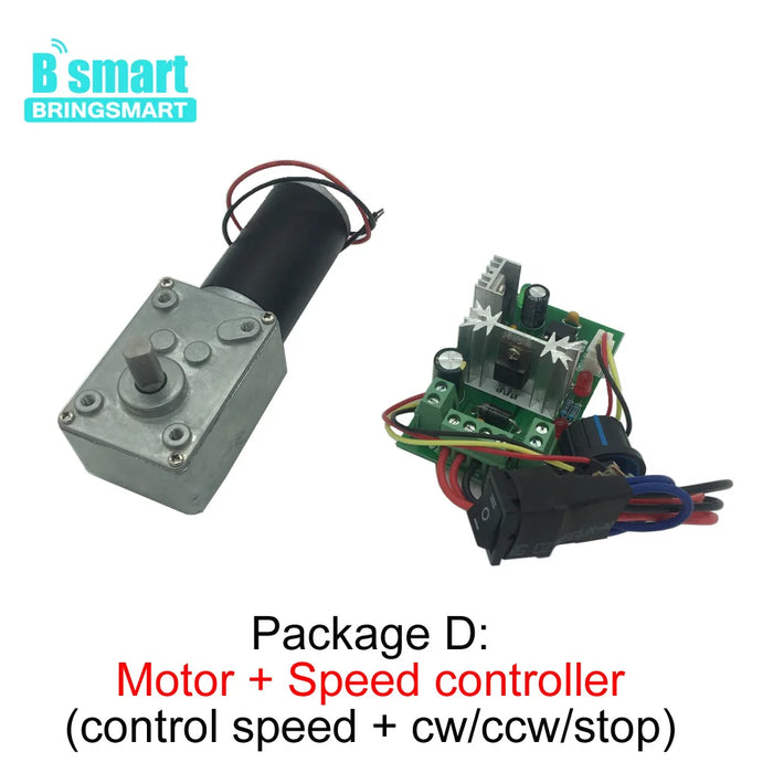 Motore a vite senza fine 12V 24V Invertito 12-470 giri/min Motore DC Coppia elevata 3,4-70 kg Autobloccante per macchina per tende Attrezzature domestiche personalizzate