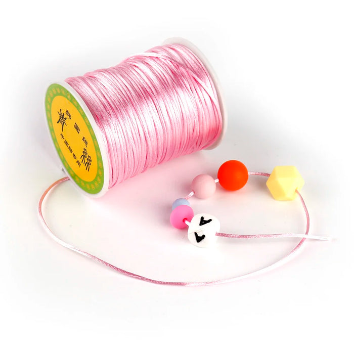 TYRY.HU 20-80 metri Collana masticabile per bambini Accessori 1.5mm/2mm/2.5mm Cavo in nylon di seta satinata per catena ciuccio per bambini Strumenti fai da te