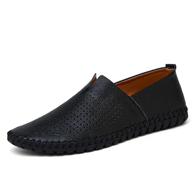 MIXIDELAI Mocassini da uomo in vera pelle di mucca Mocassini fatti a mano in morbida pelle blu Slip On Scarpe da barca da uomo PLUS TAGLIA 38 ~ 47
