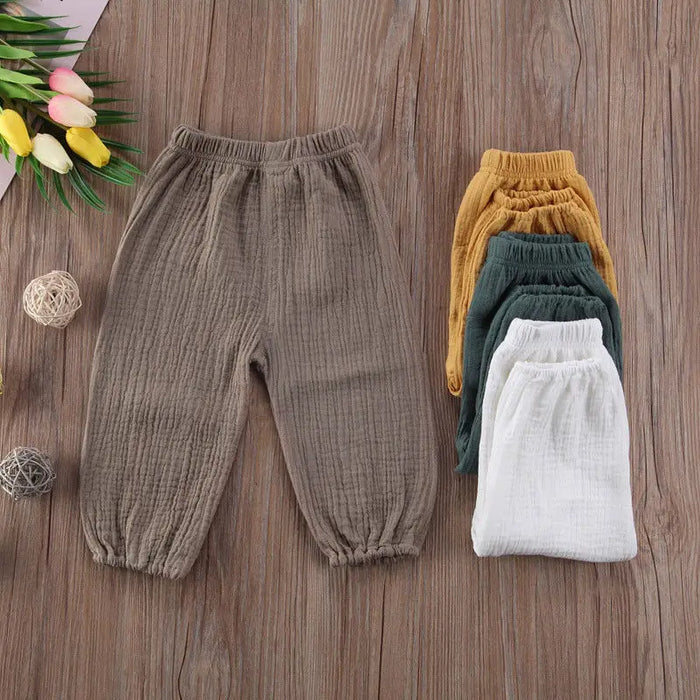 2017 Brand New Toddler Infant Child Baby Girls Boy Pants pantaloni in cotone rugoso Vintage Bloomers pantaloni Legging pantaloni solidi 6M-4T