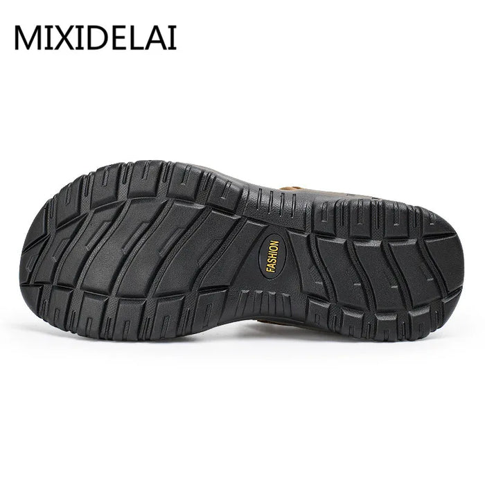 New Fashion Summer Leisure Scarpe da uomo Sandali da spiaggia Sandali in vera pelle di alta qualità Sandali da uomo morbidi di grandi dimensioni Taglia 38-48