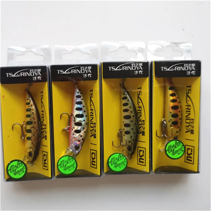 Tsurinoya 4PC 50mm 5g Affondamento Minnow Esca Artificiale per la Pesca Alla Trota Spigola Wobbler Laser Duro Lungo Cast Richiamo di Pesca DW63