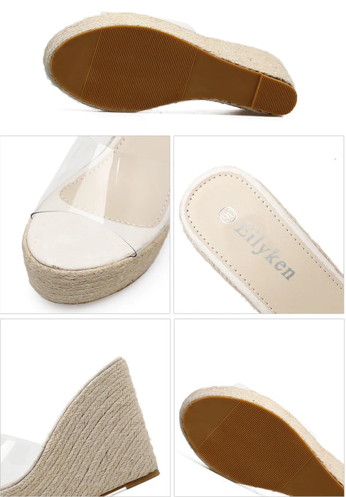 Eilyken Summer Fashion PVC Jelly zeppe piattaforma pantofole da donna sandali scarpe Casual taglia 34-40