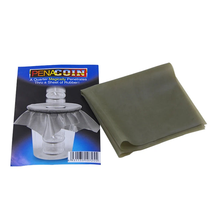 1 pz Pena Penetrazione Moneta Trucchi Magici Piatto Moneta Thru Foglio di Gomma In Tazza Foro Nero Trucco di Magia Mentalismo Puntelli Illusione