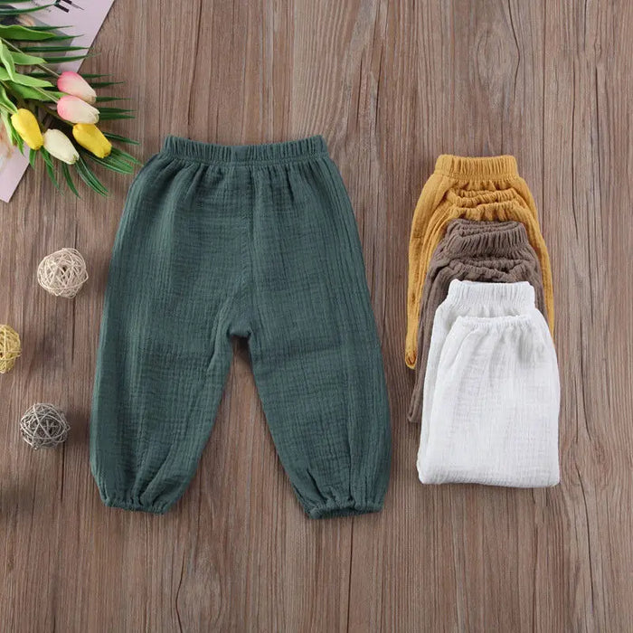 2017 Brand New Toddler Infant Child Baby Girls Boy Pants pantaloni in cotone rugoso Vintage Bloomers pantaloni Legging pantaloni solidi 6M-4T