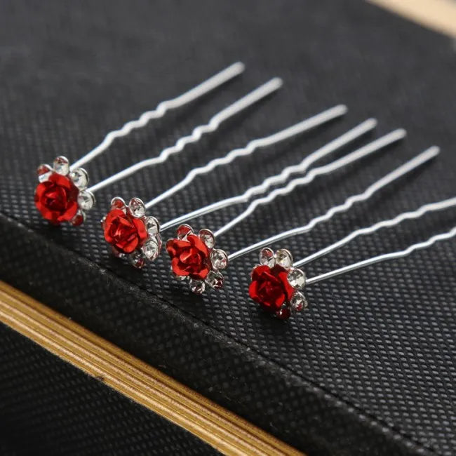 10 Pz/lotto copricapo Da Sposa u-a forma di perno di perla tempestato di diamanti zircone del fiore femminile dei capelli piastra forcella capelli accessori per capelli tornante