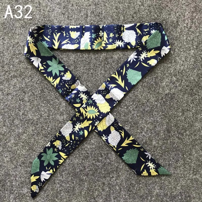 Nuova seta piccola donna moda sciarpa borse per capelli maniglia decorazione cravatta multifunzione nastro a mano sciarpa 4 * 100 cm M30