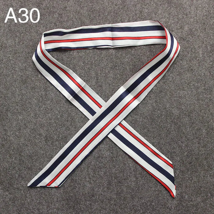 Nuova seta piccola donna moda sciarpa borse per capelli maniglia decorazione cravatta multifunzione nastro a mano sciarpa 4 * 100 cm M30