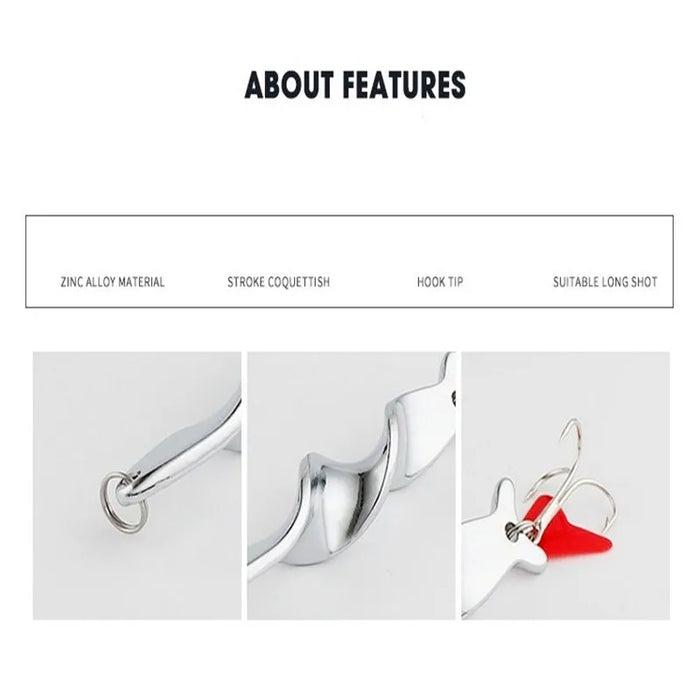 1 pz 10g 14g 21g 28g rotante metallo Spinner cucchiaio richiamo di Pesca esche rigide per trota luccio Pesca Peche Treble Hook Tackle