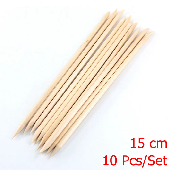 4 diverse dimensioni Bastoncini di legno arancione per spingipelle Strumento per rimuovere le cuticole Forchette per unghie Strumenti per manicure 10/30/50/100 Pz/set