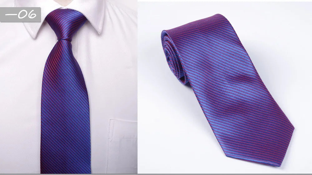 cravatta da sposa classica da uomo d'affari formale da 8 cm, cravatta a righe, accessori per abiti da camicia alla moda