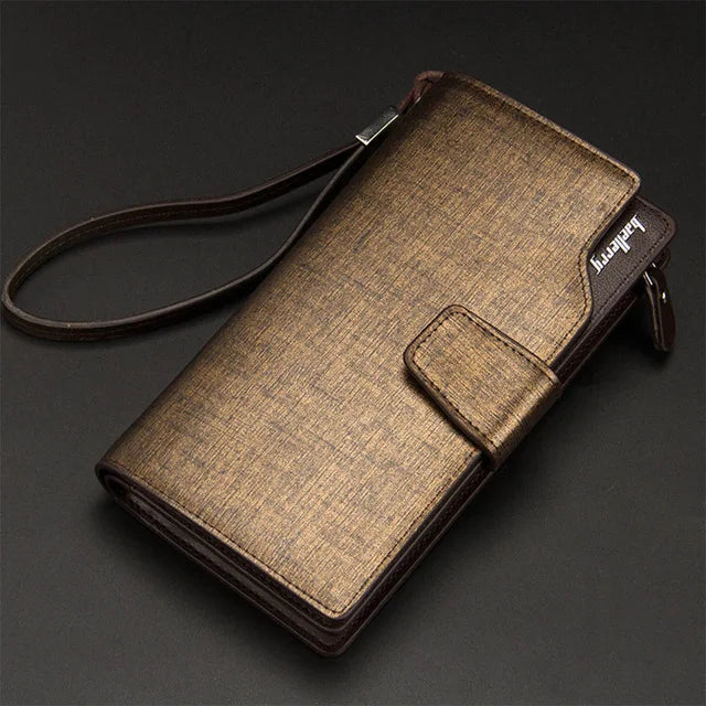 Baellerry portafogli da uomo stile lungo porta carte di alta qualità borsa da uomo con cerniera portafoglio in pelle PU di marca di grande capacità per uomo