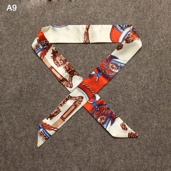 Nuova seta piccola donna moda sciarpa borse per capelli maniglia decorazione cravatta multifunzione nastro a mano sciarpa 4 * 100 cm M30