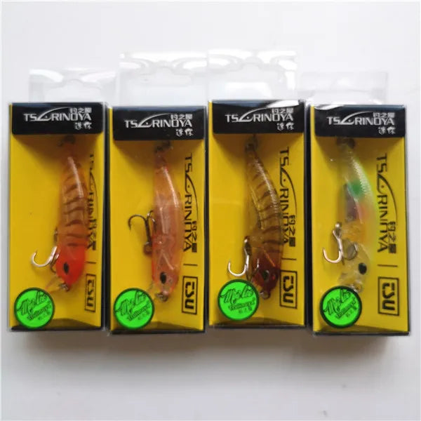 Tsurinoya 4PC 50mm 5g Affondamento Minnow Esca Artificiale per la Pesca Alla Trota Spigola Wobbler Laser Duro Lungo Cast Richiamo di Pesca DW63