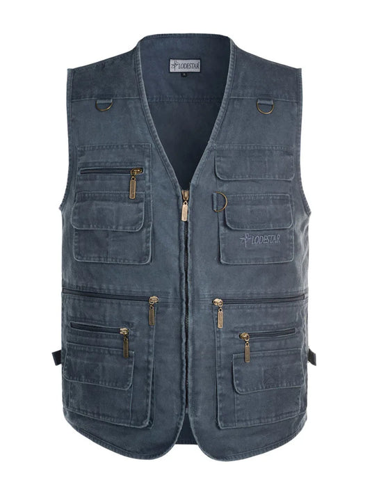8XL 9XL 10XL Nuovo maschio Casual Estate Gilet senza maniche in cotone di grandi dimensioni con molte 16 tasche Gilet fotografico multitasche da uomo