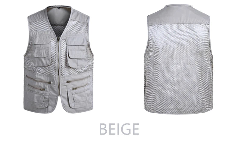 2021 uomo multi-tasca gilet classico maschio senza maniche scarico solido cappotto gilet da lavoro fotografo tattico gilet in rete giacca