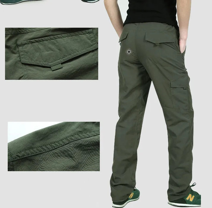 Pantaloni Cargo da uomo pantaloni lunghi maschili traspiranti impermeabili estivi pantaloni da jogging tasche militari pantaloni Casual Plus Size 4XL