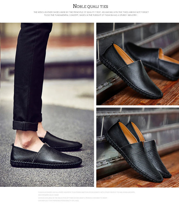 MIXIDELAI Mocassini da uomo in vera pelle di mucca Mocassini fatti a mano in morbida pelle blu Slip On Scarpe da barca da uomo PLUS TAGLIA 38 ~ 47