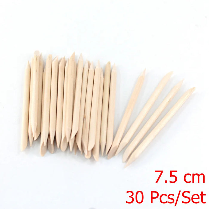 4 diverse dimensioni Bastoncini di legno arancione per spingipelle Strumento per rimuovere le cuticole Forchette per unghie Strumenti per manicure 10/30/50/100 Pz/set