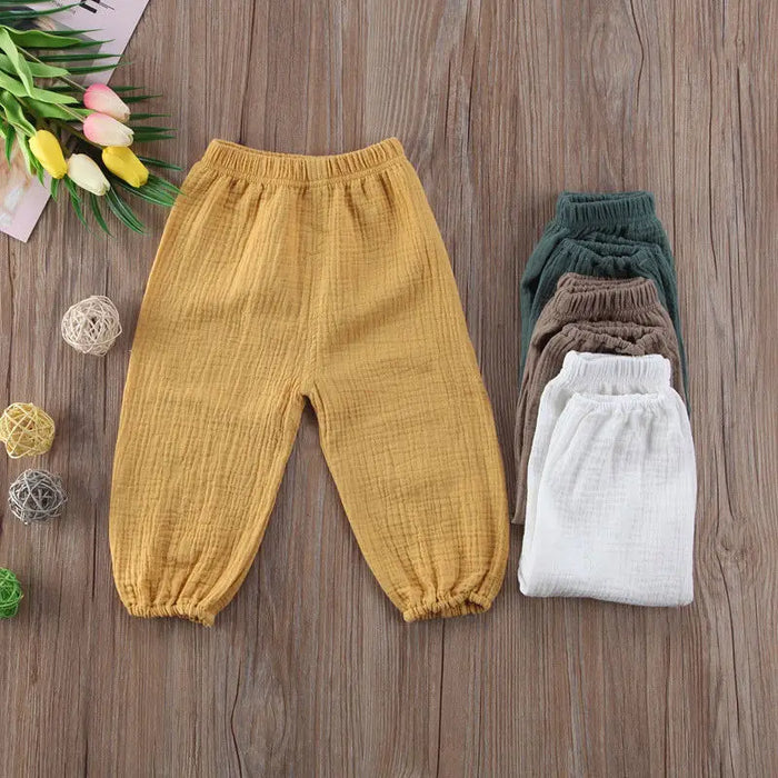 2017 Brand New Toddler Infant Child Baby Girls Boy Pants pantaloni in cotone rugoso Vintage Bloomers pantaloni Legging pantaloni solidi 6M-4T