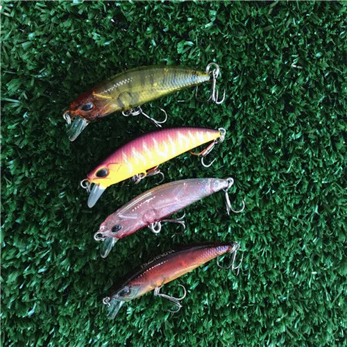 Tsurinoya 4PC 50mm 5g Affondamento Minnow Esca Artificiale per la Pesca Alla Trota Spigola Wobbler Laser Duro Lungo Cast Richiamo di Pesca DW63