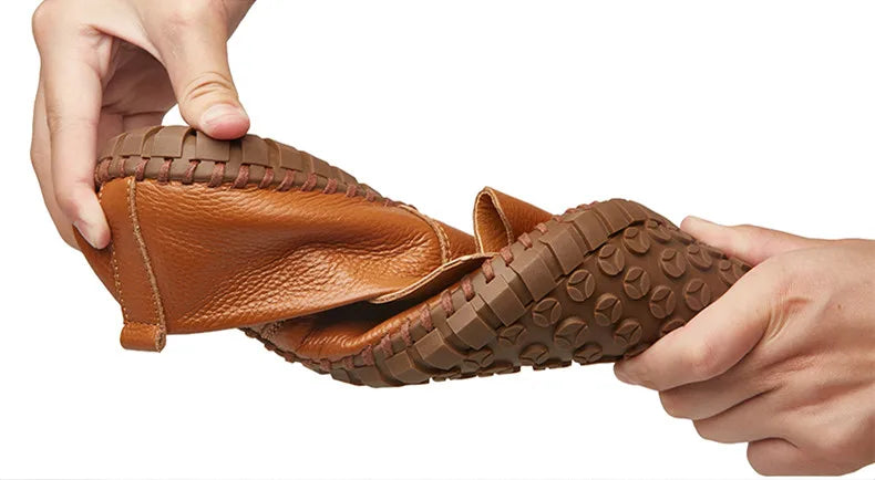 MIXIDELAI Mocassini da uomo in vera pelle di mucca Mocassini fatti a mano in morbida pelle blu Slip On Scarpe da barca da uomo PLUS TAGLIA 38 ~ 47