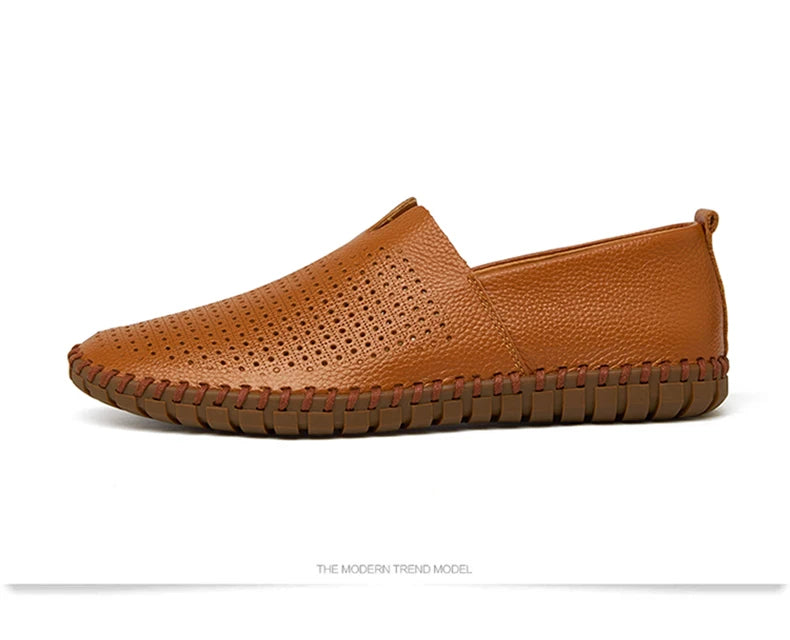 MIXIDELAI Mocassini da uomo in vera pelle di mucca Mocassini fatti a mano in morbida pelle blu Slip On Scarpe da barca da uomo PLUS TAGLIA 38 ~ 47