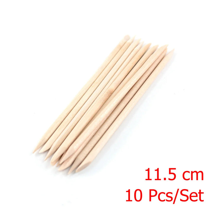 4 diverse dimensioni Bastoncini di legno arancione per spingipelle Strumento per rimuovere le cuticole Forchette per unghie Strumenti per manicure 10/30/50/100 Pz/set