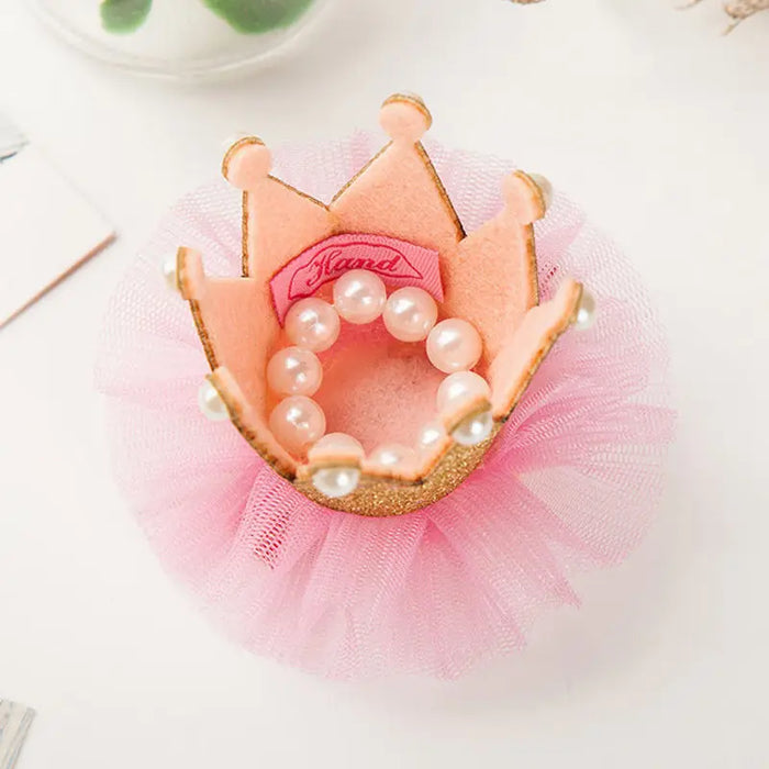 NUOVA Sveglia Bella Delle Ragazze Corona Clip di Capelli Della Principessa Del Merletto Della Perla Lucido star Fascia Delle Forcelle Dei Capelli Della Fascia Copricapi Accessori