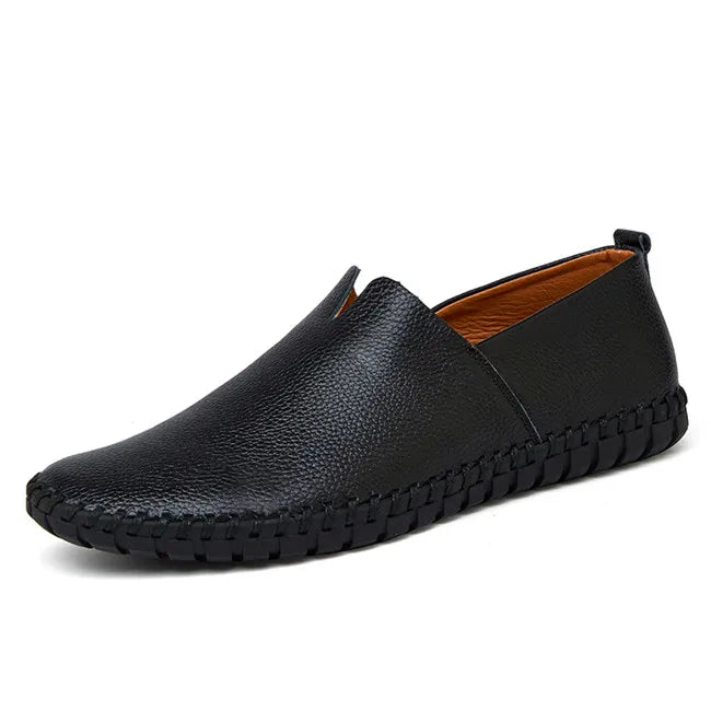 MIXIDELAI Mocassini da uomo in vera pelle di mucca Mocassini fatti a mano in morbida pelle blu Slip On Scarpe da barca da uomo PLUS TAGLIA 38 ~ 47