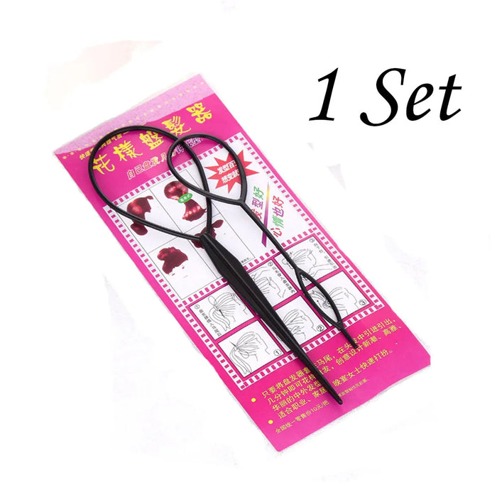 Strumento per lo styling dei capelli in plastica Magic Topsy Tail Treccia per capelli Coda di cavallo Styling Clip Bun Maker per acconciature per ragazze