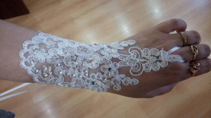 Guanti da sposa da sposa con strass eleganti di paragrafo breve senza dita di vendita calda di alta qualità Spedizione gratuita all'ingrosso