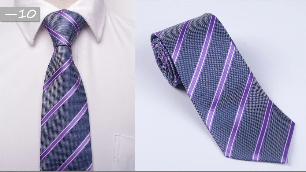 cravatta da sposa classica da uomo d'affari formale da 8 cm, cravatta a righe, accessori per abiti da camicia alla moda