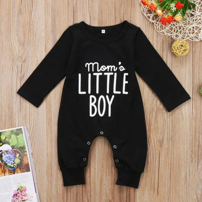 2017 Brand New Fashion Neonato Bambino Infantile Neonati maschi Pagliaccetto Manica lunga Tuta Tutina Little Boy Abiti Abiti neri