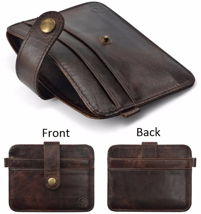 Portafoglio sottile da uomo in vera pelle portafoglio piccolo da uomo Mini borsa portamonete portafoglio sottile Portomonee carteras porta carte da uomo