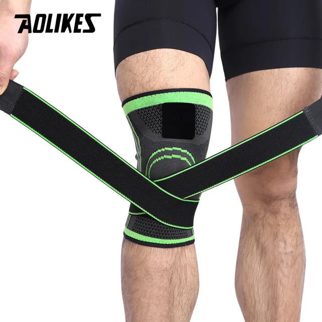 AOLIKES 1 pz supporto per ginocchio ginocchiera sportiva protettiva professionale fasciatura traspirante ginocchiera basket Tennis ciclismo